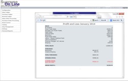 on-line accounting system Nominal Ledger Profit and Loss Report.