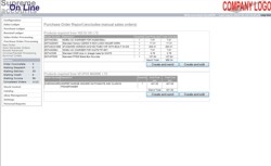 on-line accounting system. Purchase order processing Semi automatic ordering page