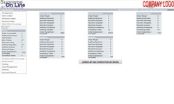 on-line accounting system. Multiple website order management screen.
